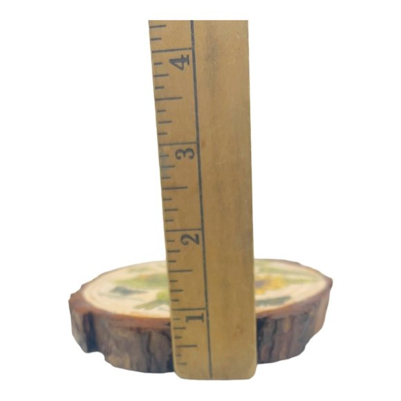 Wood Coasters Decoupaged Art with Yellow Sunflowers and Vintage Truck Napkins - Picture 8 of 12